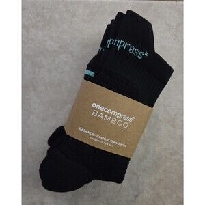 Onecompress Bamboo Balance & Cushion Crew Socks Black Size XSS